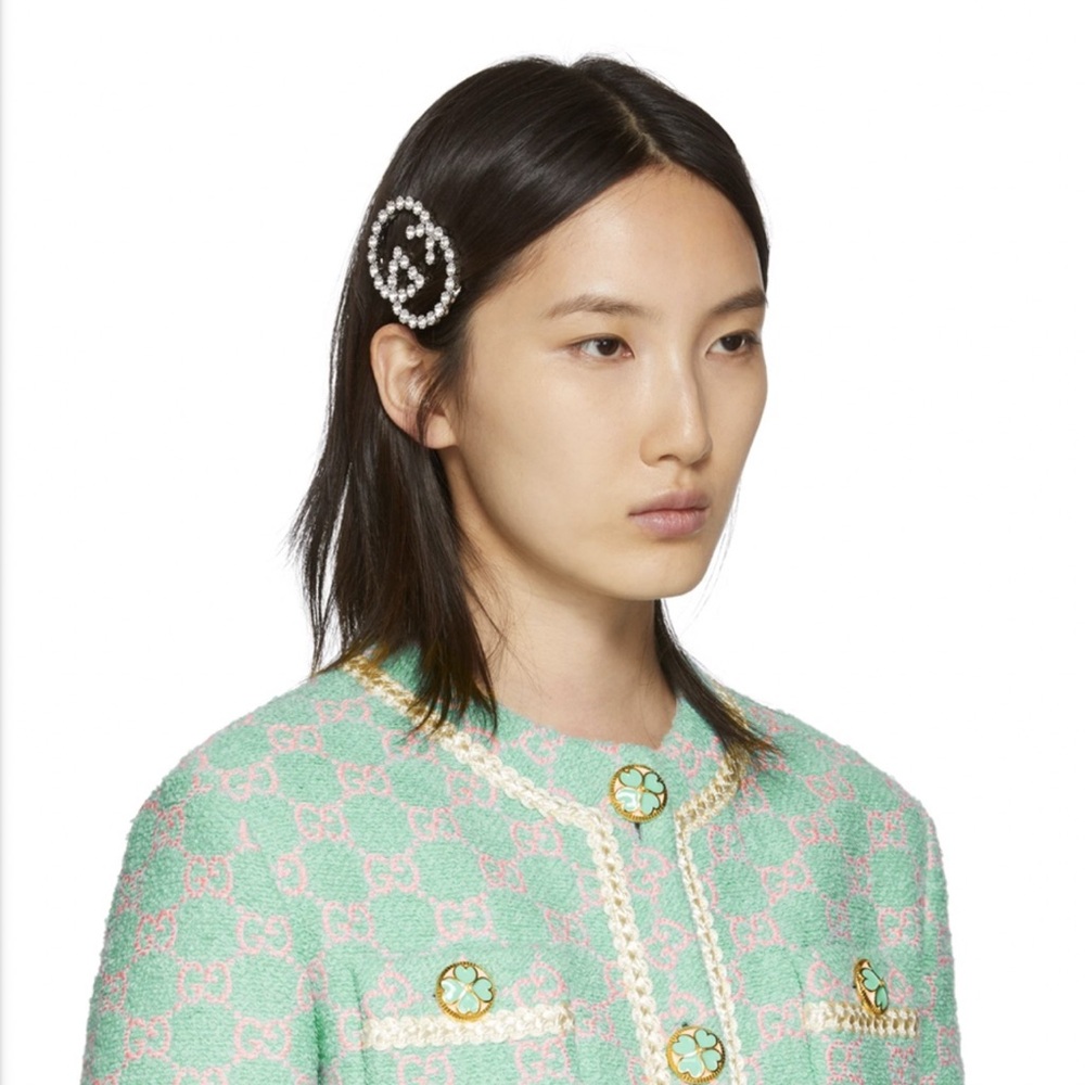 Gucci Silver Interlocking G Hair Clip - Picture 6 of 9